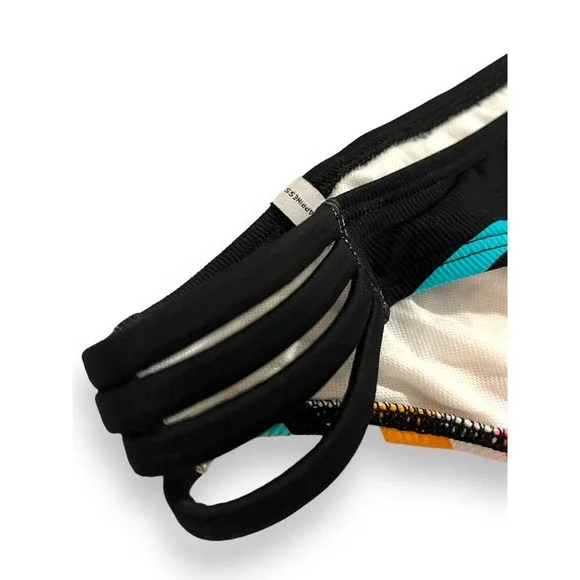 Body Glove Coral Reef Flirty Surf Rider Bikini Bottom | Sz XL, Black Multi - Picture 5 of 10